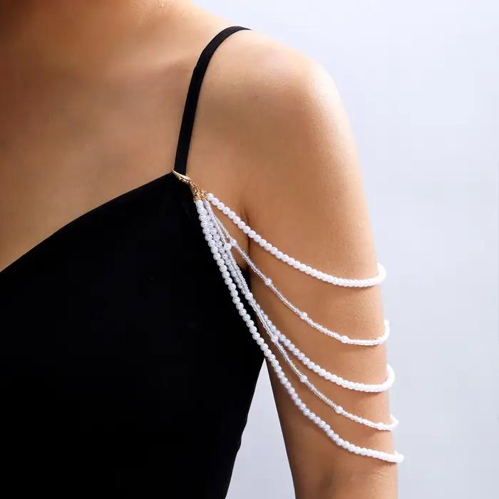 Bracelets de doigt en perles d'imitation tendance pour femmes