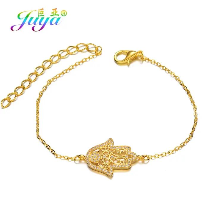 Juya – bracelets à breloques en forme de main de Fatima plaquée or 18 carats