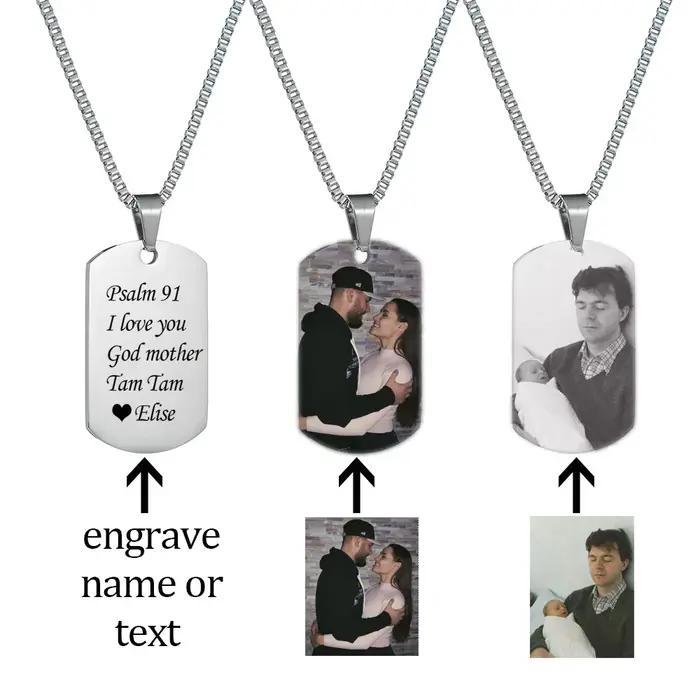 Collier personnalisé avec image de nom gravé