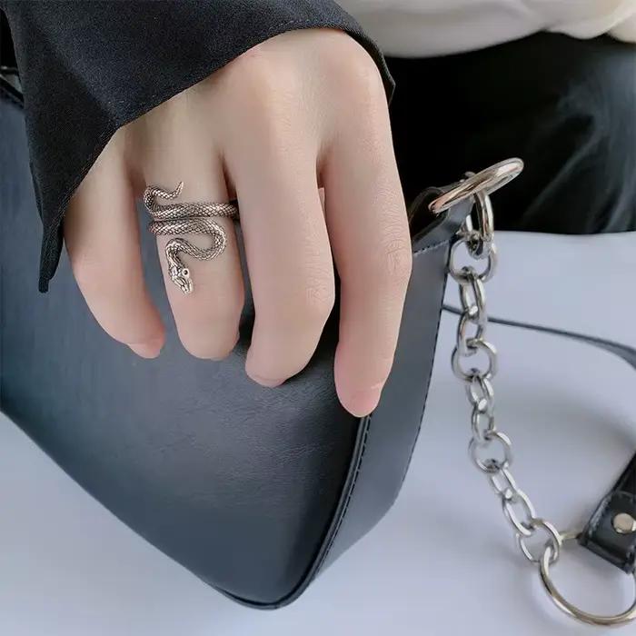 Bague Serpent en Argent Sterling 925 pour Femmes Mode Occasions Spéciales Partie Fiançailles Mariage Bijoux De Luxe Accessoires