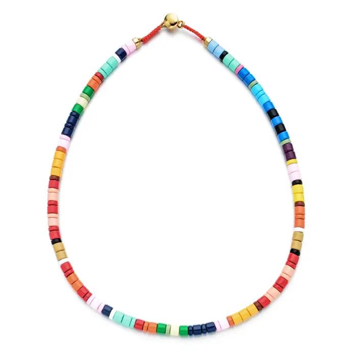 Collier de perles arc-en-ciel pour femme
