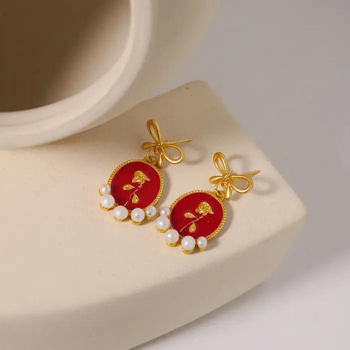 Boucles d'oreilles en plaqué or 18 carats pour femmes
