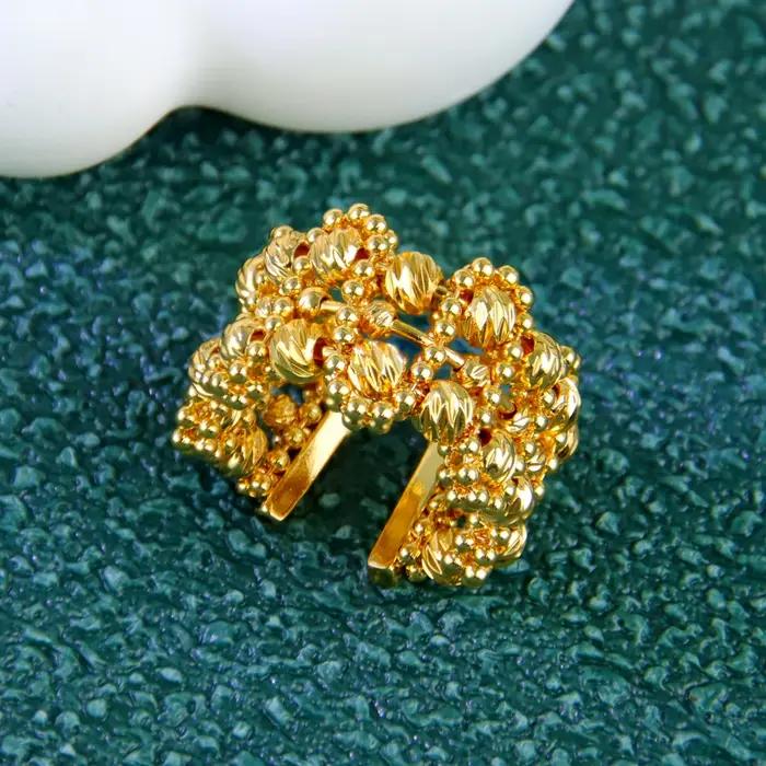 Bagues de mariée arabes de luxe plaquées or 21 carats
