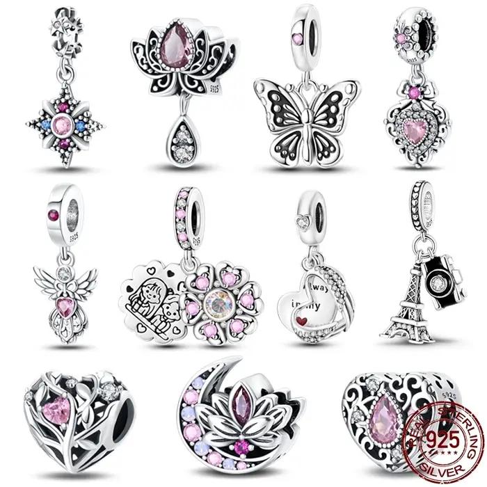 Bracelet à breloques en argent regardé S925 pour femme