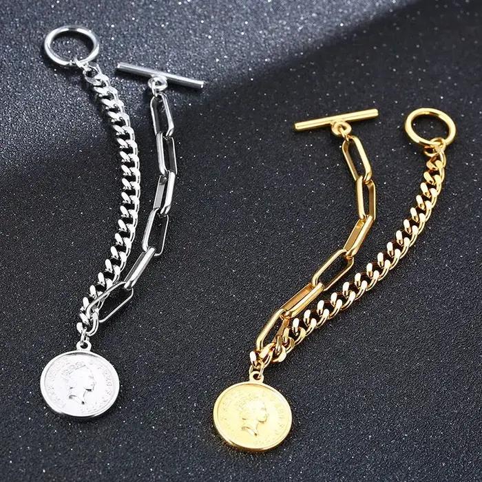 Bracelet à pièces de monnaie de la reine de la reine