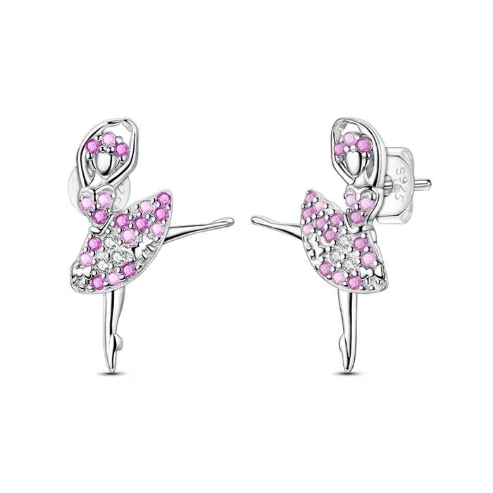 Boucles d'oreilles Style ballerine en argent Sterling 925
