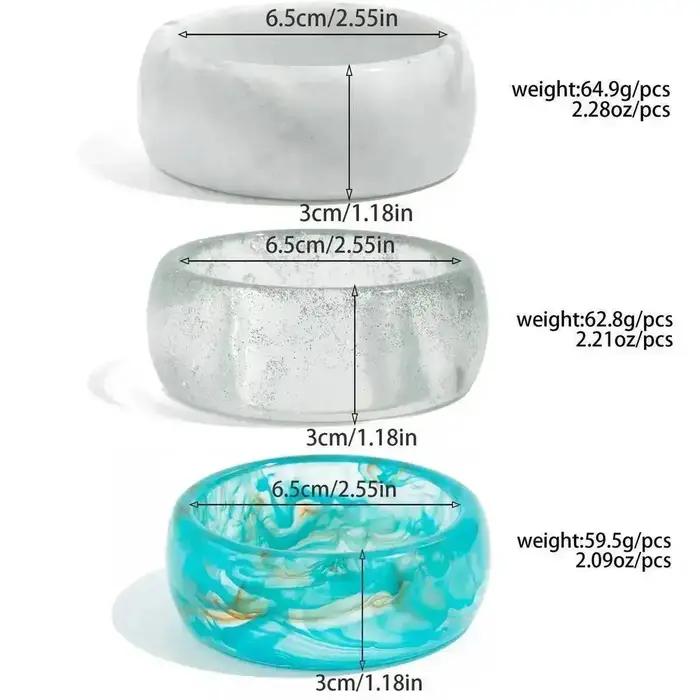 Bracelet vendange géométrique résine épaisse tracker d'humeur femme occassions spéciales