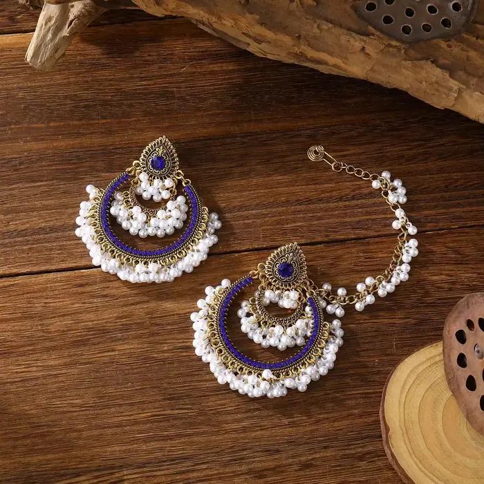 Boucles d'oreilles pendantes à franges fluides, style bohème, ethniques d'Asie du Sud-Est, tendance, avec pampilles, design sensationnel