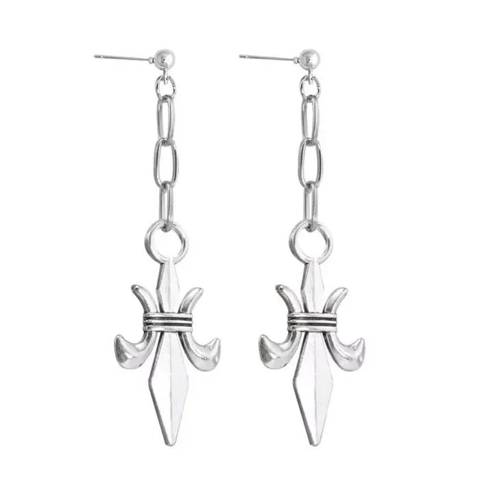 Boucles d'oreilles Cosplay Anime Misa Amane pour femmes, Y2K, croix gothique, Clip d'oreille et pendentif, collier, accessoires de Costumes d'halloween
