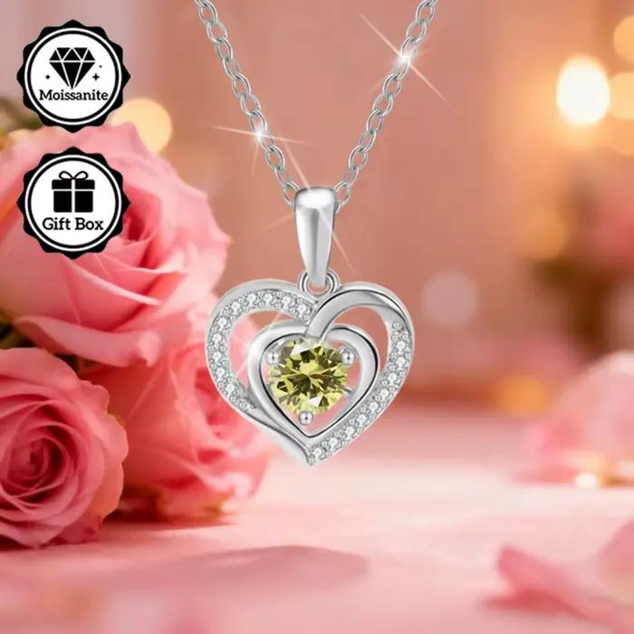 Bijoux LAMVOICE pour femmes, bijoux de haute qualité, collier hypoallergénique, collier en moissanite 1 carat pour femmes, cadeau de Noël