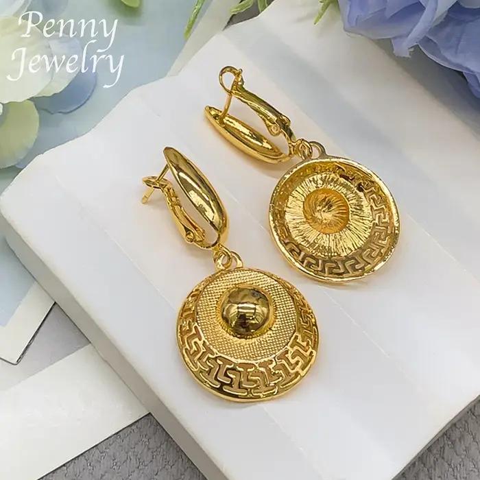Ensemble de bijoux plaqué or 18 carats pour femmes collier et boucles d'oreilles occasion mariage cadeau original luxe
