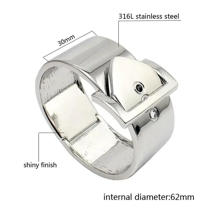 Bracelet Manchette Plaqué Rhodium Elégant Pour Femmes Occasions Professionnelles Et Festives