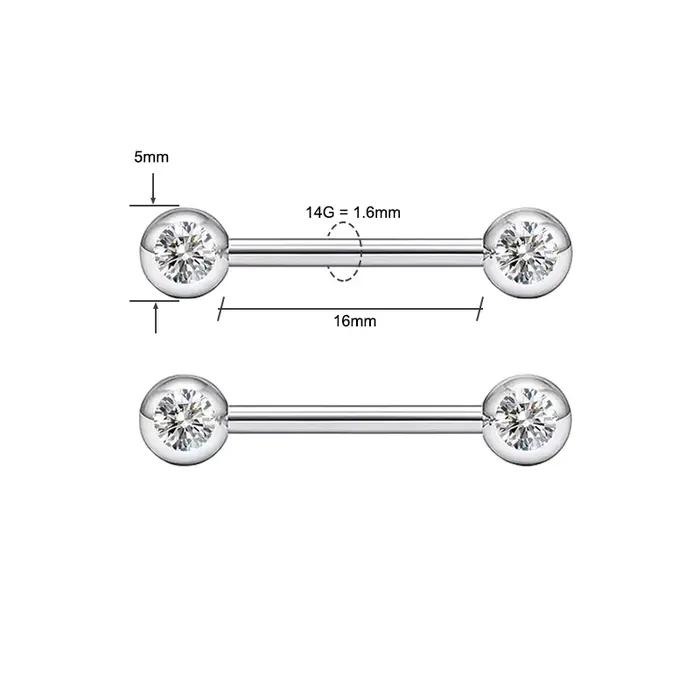 Anneaux de téton en acier inoxydable, bijoux de piercing dorés pour femmes, barres de téton doubles