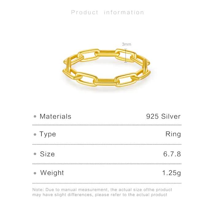 ANDYWEN – bague en chaîne en argent Sterling 925 pour femmes