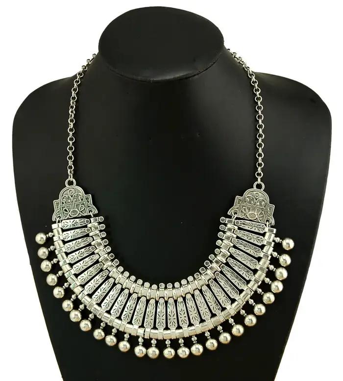 Collier ras du cou ethnique traditionnel gitane Afghan pour femmes