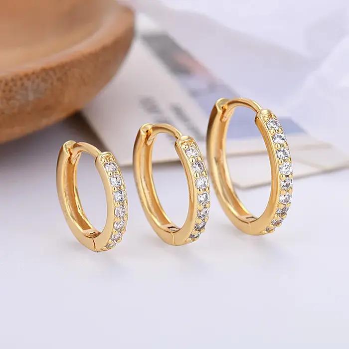 Luruxy – boucles d'oreilles en cristal doré pour femmes et filles