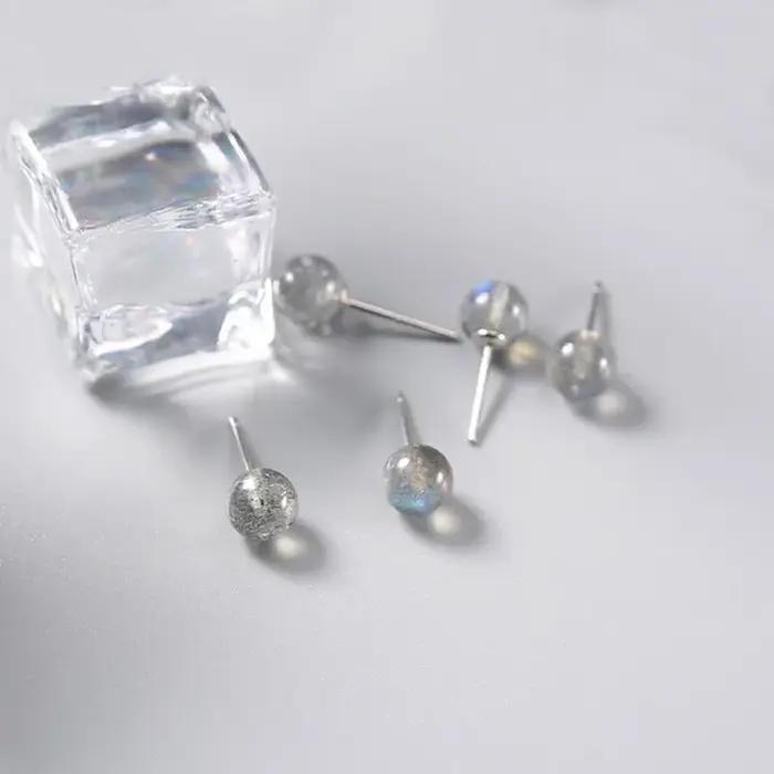 Boucles d'oreilles en argent Sterling 925 avec pierre de lune naturelle pour femmes occasions spéciales elegance chic soirée