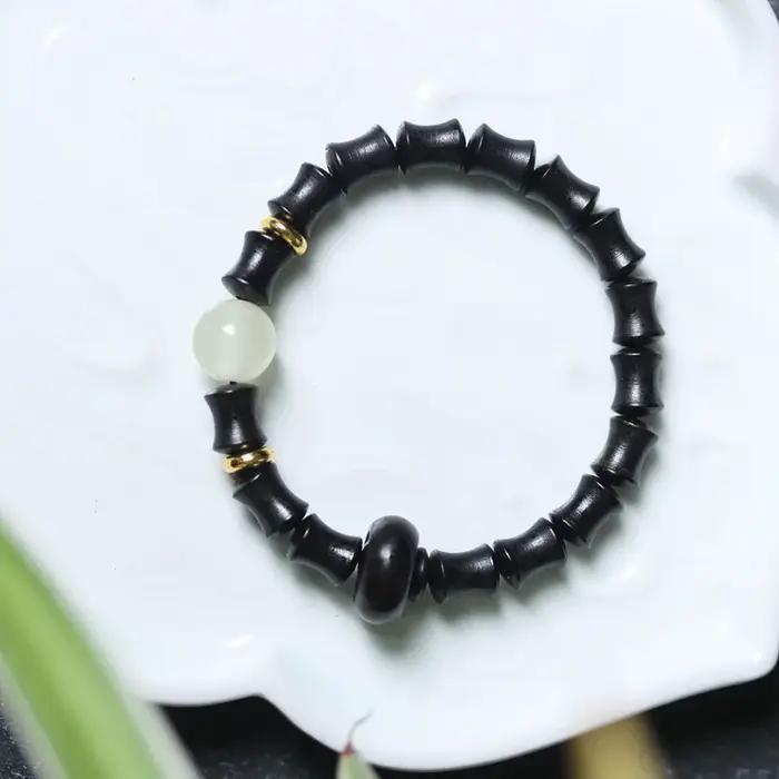 Bracelet articulé en bambou et ébène