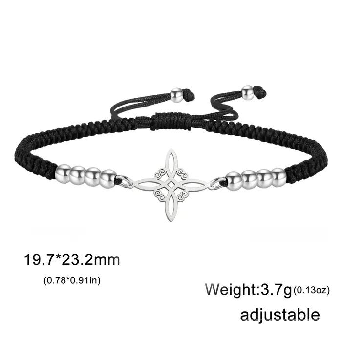 Bracelet en corde rouge tétragrammaton en acier inoxydable, amulette pentagramme, Bracelet énergétiq