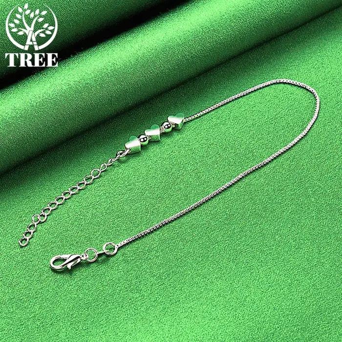 Bracelets en or 18 carats avec petites perles en forme de cœur pour femme
