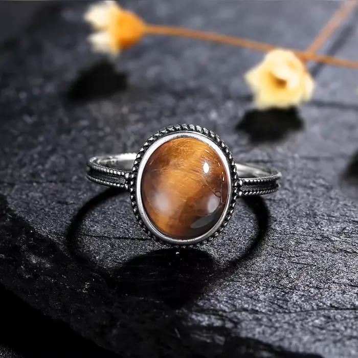 Bague Améthyste Vintage en Argent 925 Élégante pour Femmes Occasions Spéciales Mariage Anniversaire Fête Cadeau Chic