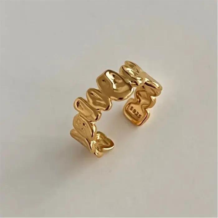 ANENJERY bague de forme irrégulière pour les femmes personnalité à la mode géométrique anneau ouvert bijoux anillos