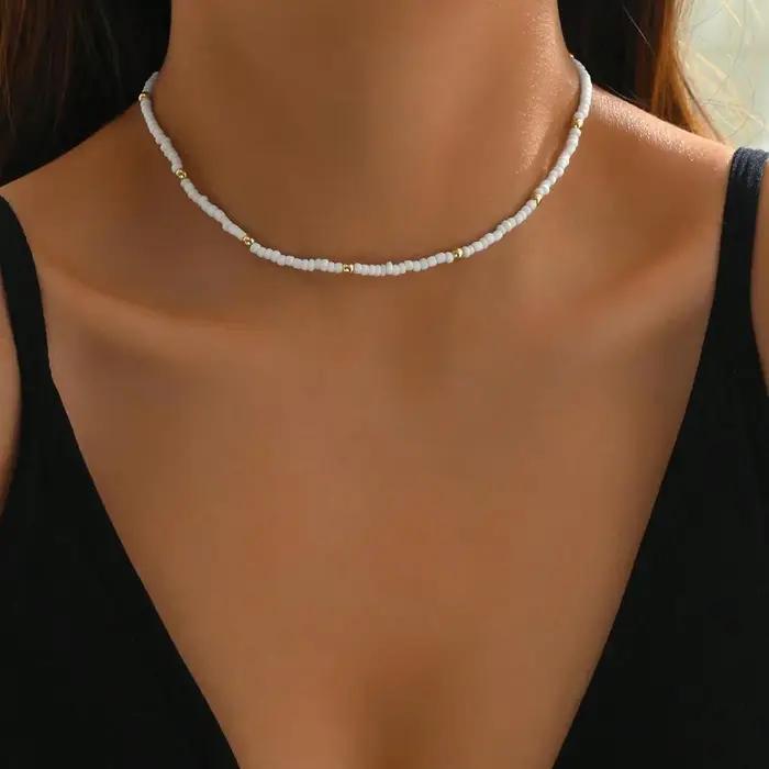 Collier de perles de coquillage naturel à la mode, pendentif en coquillage, bijoux inspirés de l'océ