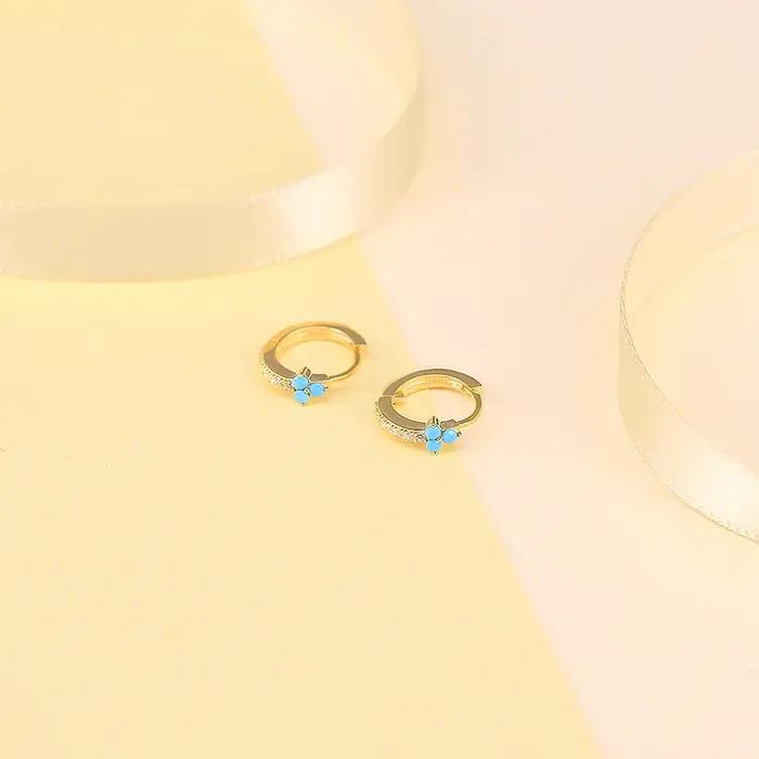 INS minimaliste 925 en argent Sterling boucle d'oreille perle petit cercle boucles d'oreilles pour femmes or