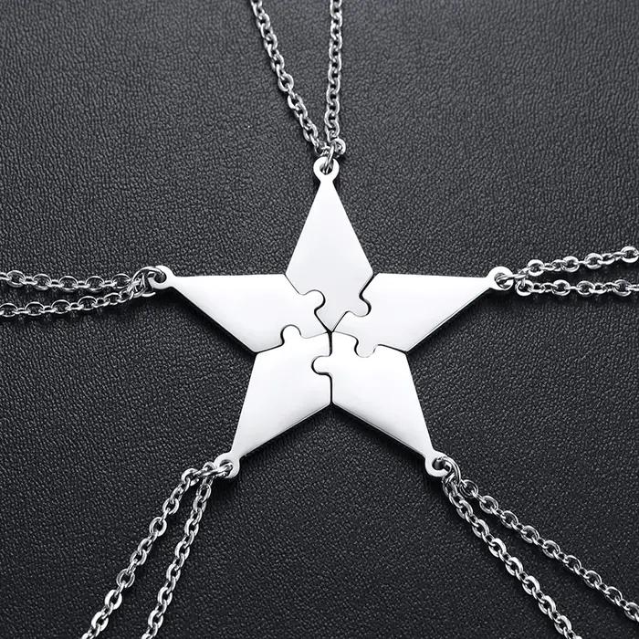 5 pièces/ensemble BFF Puzzle pendentif collier pour meilleurs amis sœurs frères personnaliser nom pe
