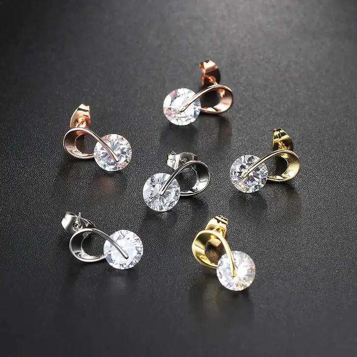 Boucles d'oreilles à clous rotatifs pour femmes