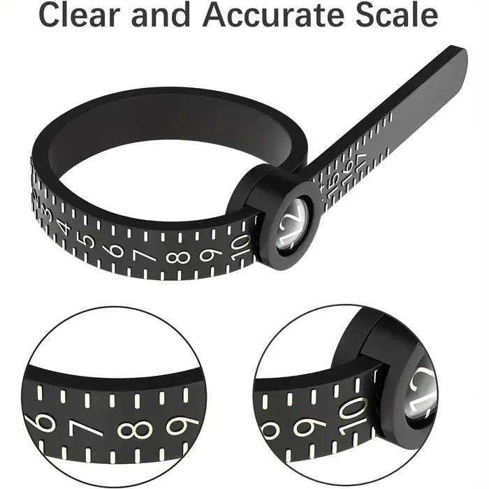 Jauge de taille de bague avec loupe - Règle de mesure de bijoux US/UK/EU/HK