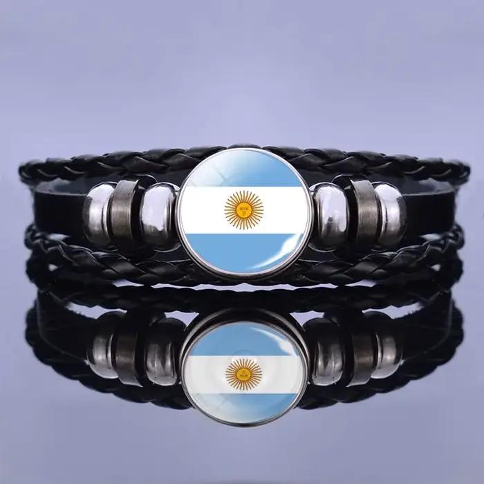 Bracelet en cuir tressé géométrique à la mode pour hommes et femmes occasions spéciales américaine sud exotique sportive
