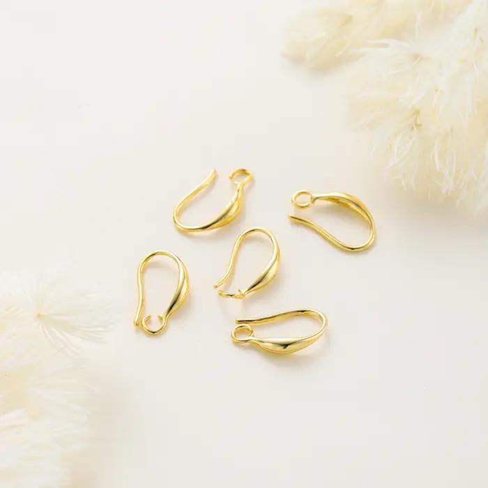 10 pièces/lot 14K 18K or véritable boucle d'oreille pendentif crochet oreille fil