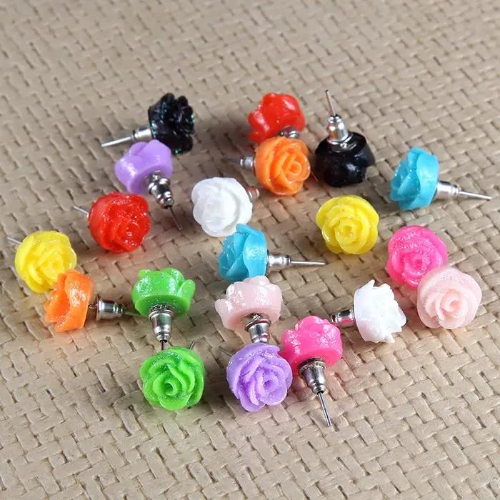 Boucles d'Oreilles Multicolores en Acrylique avec Motifs Floraux pour Femmes et Filles Occasions Spéciales Tendances Romantiques