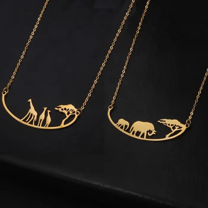 Unift JOAfrica-Collier en Acier Inoxydable pour Femme