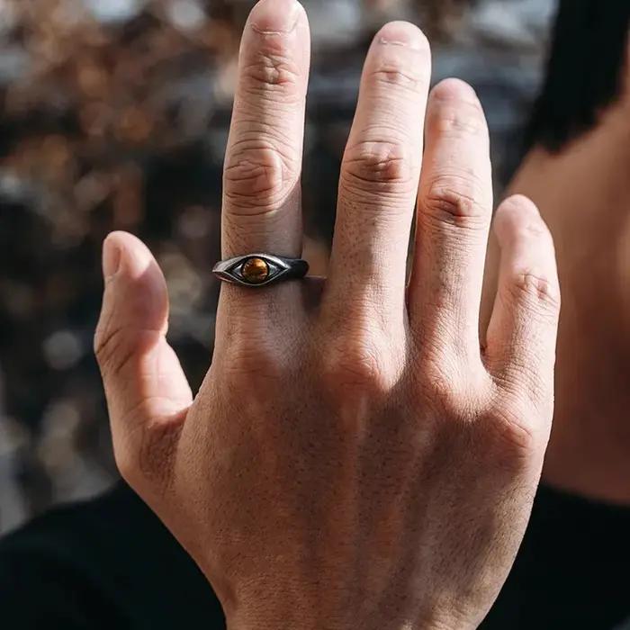 Bague Anenjery cuivre géométrique tracker d'humeur femme élégante design vintage occasion spéciale