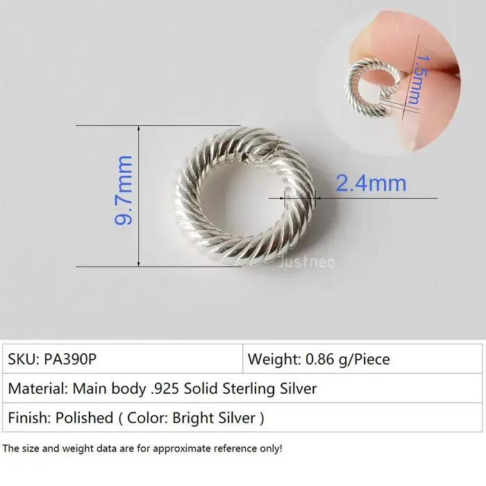 Anneaux à ressort en argent regardé 925, crochets à clip à ressort, anneaux fendus en métal argenté, petit fermoir à pince pour bijoux exécutifs