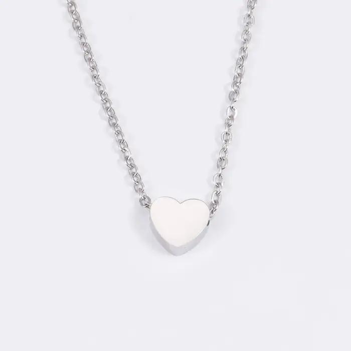 Collier coeur plaqué or et argent alliage de zinc pour femmes occasion spéciale cadeau romantique anniversaire