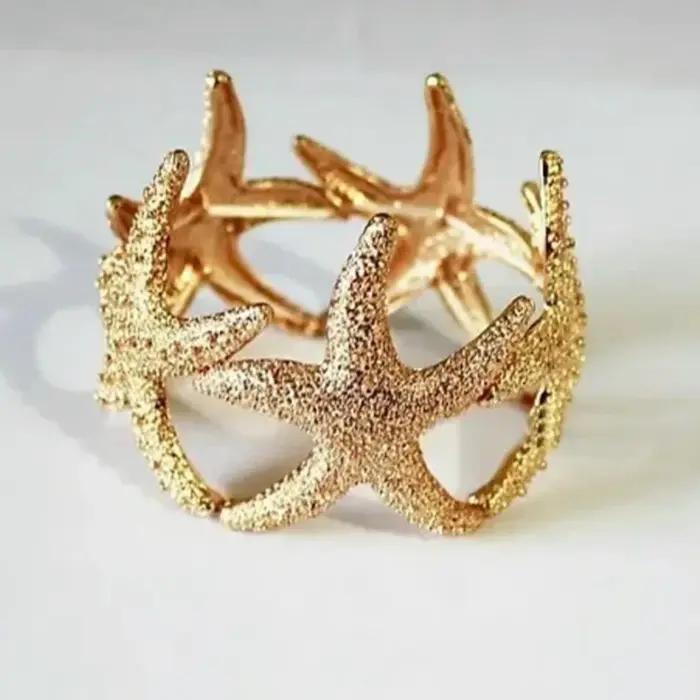 Bracelet et Bracelet étoile de mer élastiques dorés