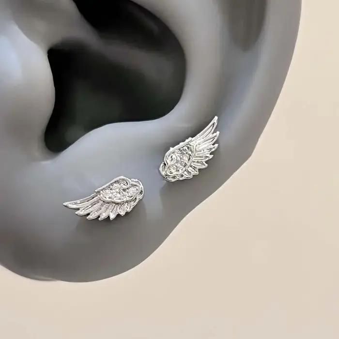 Boucles d'oreilles en forme d'aile de Zircon pour femmes