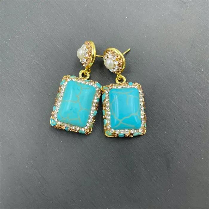 Bijoux turcs naturels bleu Turquoise pour femmes