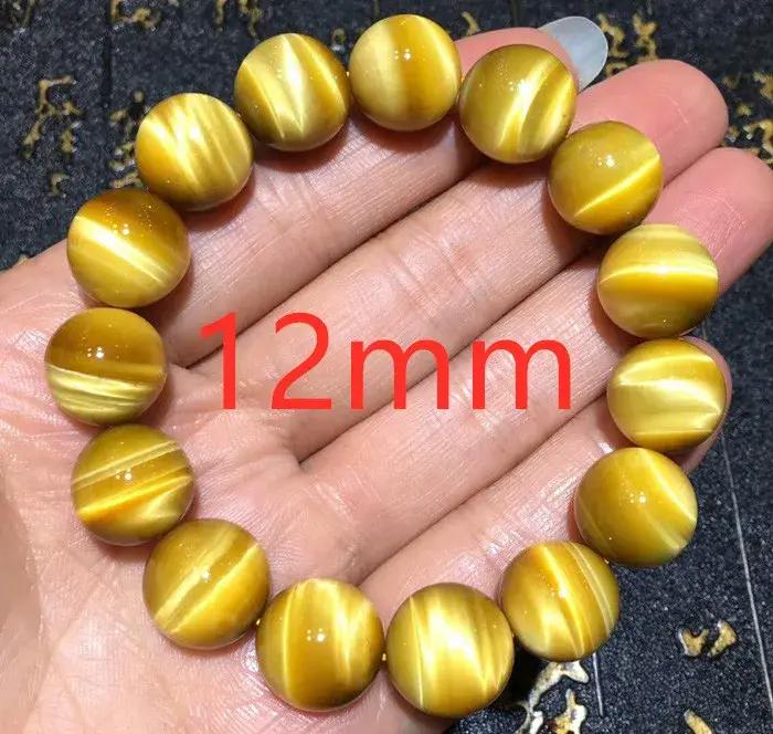 Bracelet en œil de tigre jaune or naturel avec perles en cristal de puissance pour femmes occasions de fête style classique unique