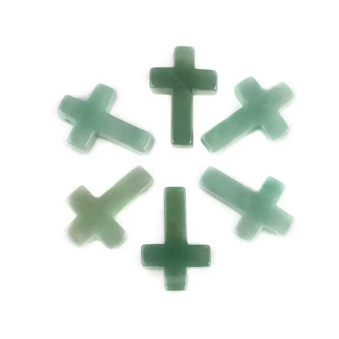 Pendentif croix pour collier et boucles d'oreilles, breloque en agate naturelle, quartz rose, turquoise blanche, aventrine, accessoires de bricolage