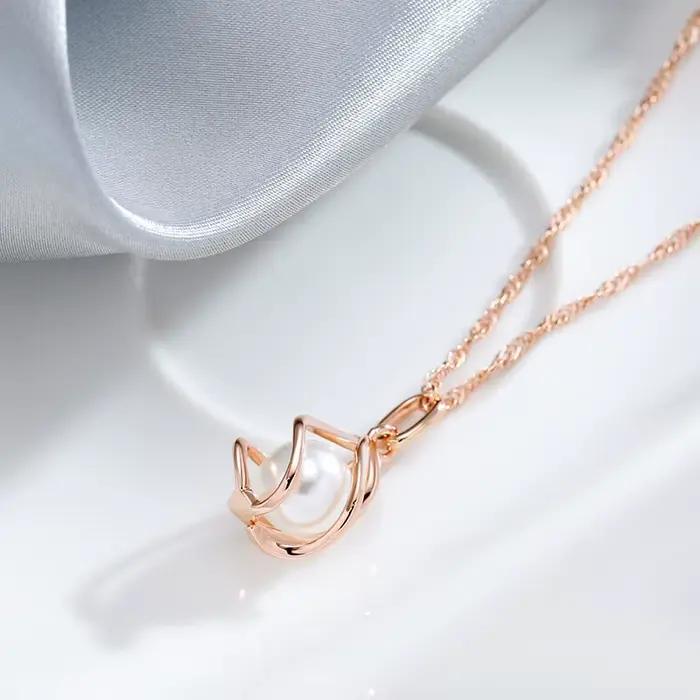 Kinel – collier de luxe avec pendentif en or Rose pour femmes