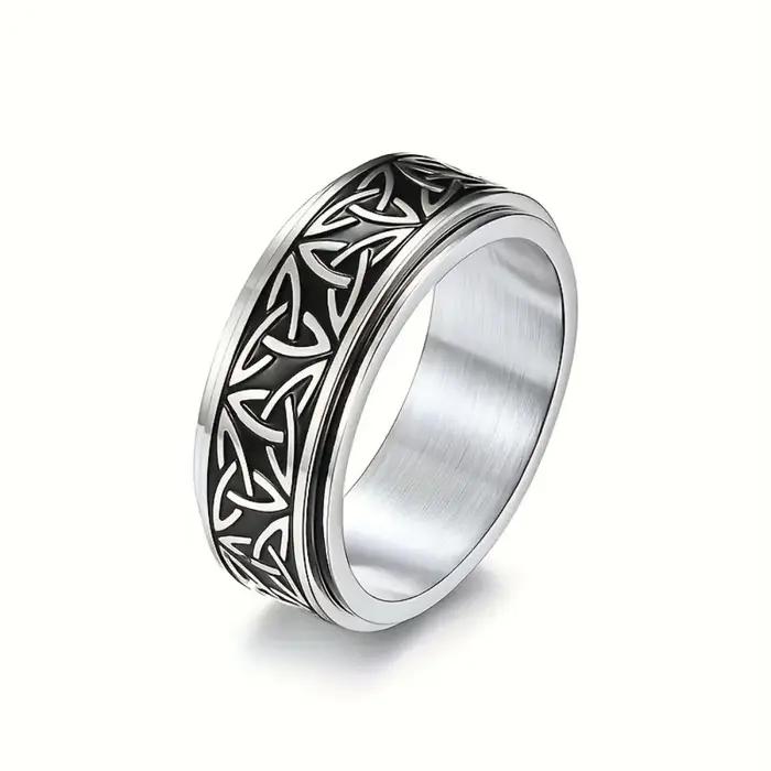 Bague Viking à Nœud Celtique et Runes pour Hommes