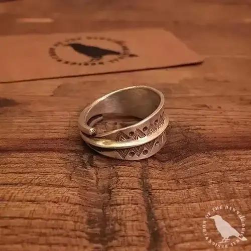 Bague d'ouverture rétro gravée à la main
