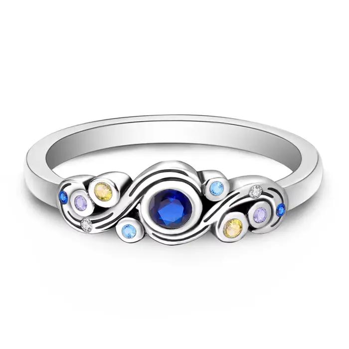 Bague originale en argent Sterling 925 Van Gogh