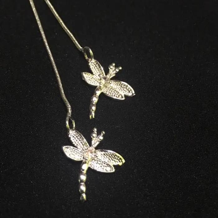 DOTEFFIL – collier avec pendentif libellule en argent Sterling 925 pour femmes
