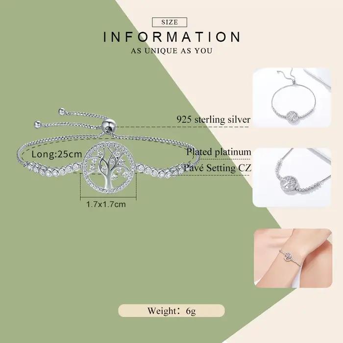 Bracelet tennis arbre de vie pour femme