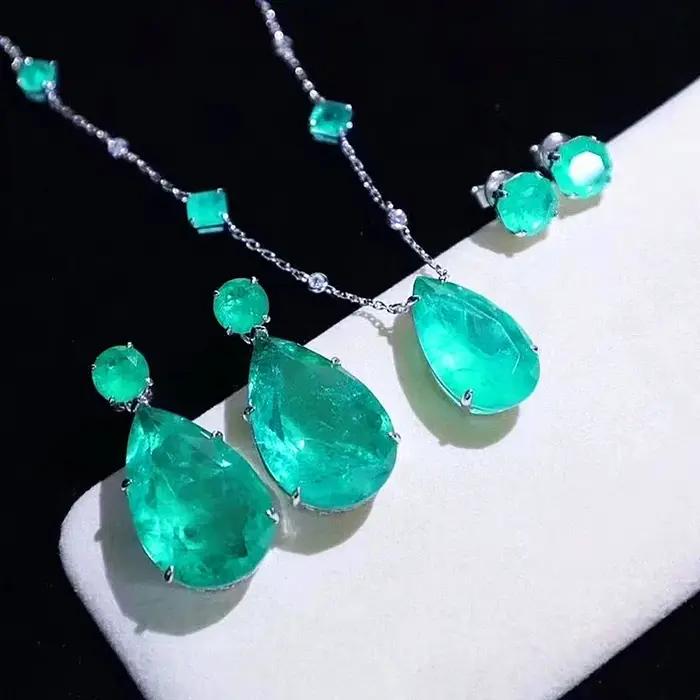 ZOCA – boucles d'oreilles en tourmaline Paraiba émeraude
